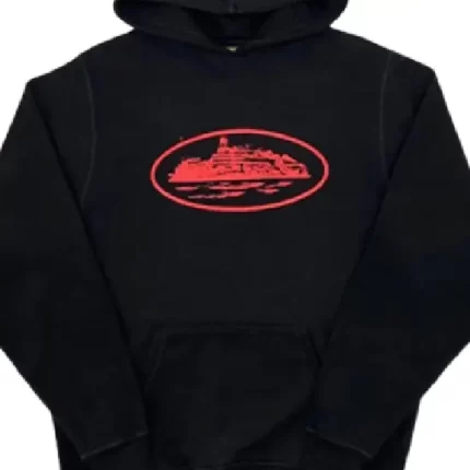 Corteiz Alcatraz Hoodie Black/Red