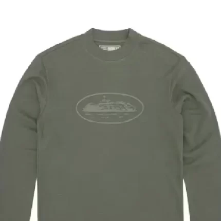 Corteiz Alcatraz Waffle Sweatshirt Tonal Khaki