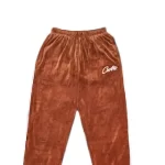 Corteiz Allstarz VVS Velour Sweatpants Brown