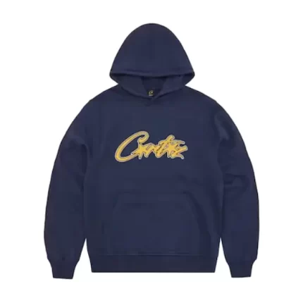 Corteiz Satin Applique Allstarz Hoodie Navy