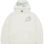 Corteiz Satin C Star Applique Hoodie Off White