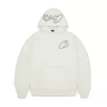 Corteiz Satin C Star Applique Hoodie Off White