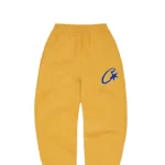 Corteiz Satin C Star Appliqué Sweatpants Mustard