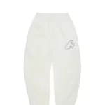 Corteiz Satin C Star Appliqué Swetpants Off White