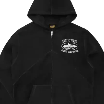 Corteiz Superior V2 Zip-Up Hoodie Black